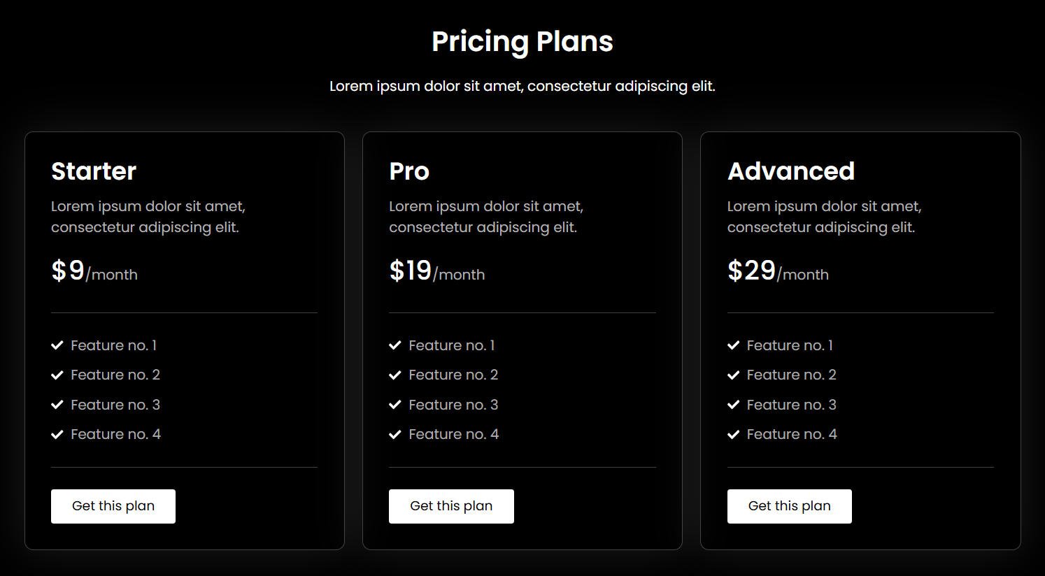 pricing 1 dark