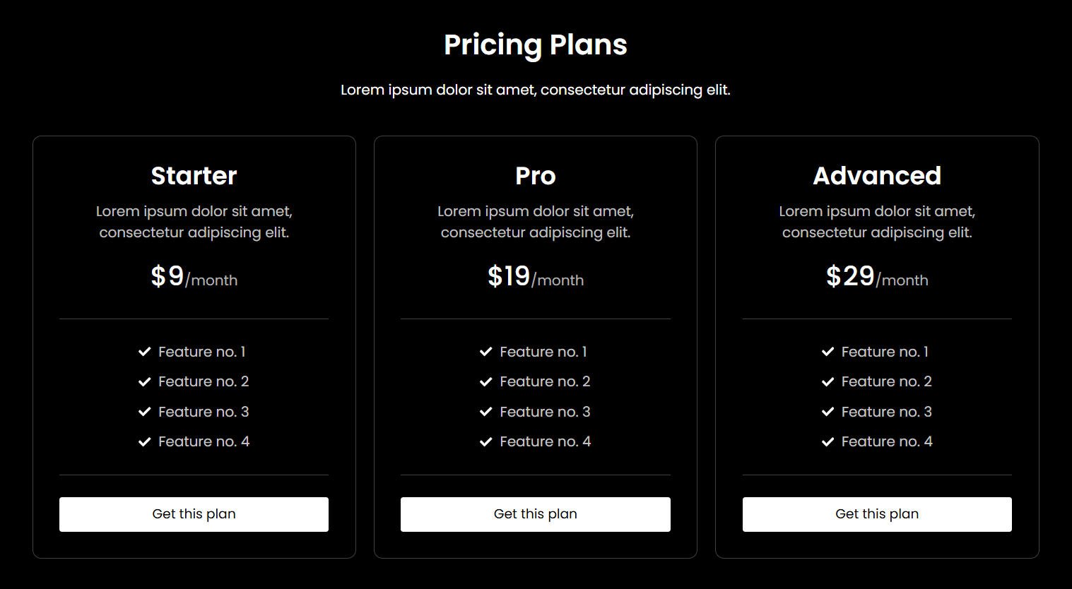 pricing 2 dark