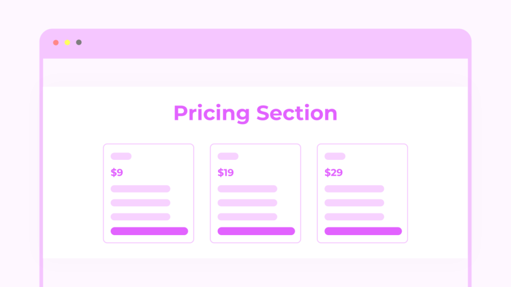 pricing section elementor templates